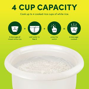 Digital Rice Cooker and Food Steamer 2 <b>Cup</b> Uncooked Bonded Granite Nonstick Ceramic Pop up <b>Steam</b> Tray Pink - Product Image 2