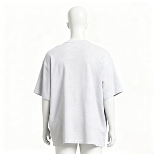Camiseta Oversize de Diseño Liso de Algodón 230gsm, 100% Algodón, Hombros Caídos, Personaliza tu Logotipo, Manga Corta, Color Gris Jaspeado - Product Image 2