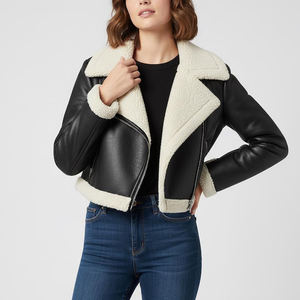 Chaqueta de cuero para mujer, hecha a mano con piel auténtica, ropa exterior cálida, ideal para viajes, uso diario y comodidad en todas las estaciones. - Product Image 1