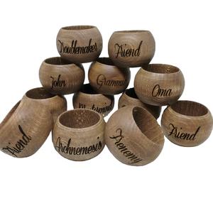 Anillos de Servilleta de Madera Grabados, Accesorios para Bodas, Decoración del Hogar, Cocina, Restaurante, Decoración para Bodas en Casa, Hotel, Oficina, Mesa - Product Image 1