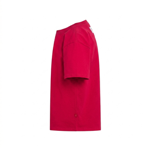 T-shirts unisexes en jersey de coton et polyester respirant, coupe classique, couleur rouge premium, manches courtes, décontractés - Product Image 3