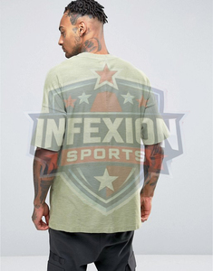 Camiseta de algodón de manga corta con cuello redondo para hombre, color verde oliva sólido, corte regular, estilo casual - Product Image 3