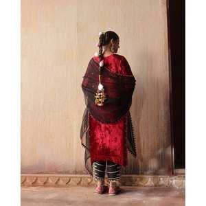 Haut et bas de soirée de créateur avec Dupatta Taille 2XL - Product Image 5