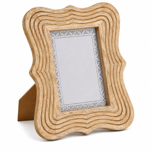 Creative Quality Wave Shaped <b>Wooden</b> <b>Picture</b> <b>Frame</b> Natural Finish Eco Friendly Tabletop <b>Frame</b> Stylish Design Home Hotel Decor - Product Image 1