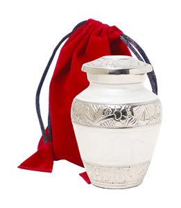 Urna Funeraria Redonda de Aluminio Esmaltado, Urna Conmemorativa con Grabado Floral, Florero de Recuerdo para Decoración del Hogar y Oración - Product Image 6