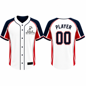 เสื้อเบสบอลชายแขนสั้นพิมพ์ลายแบบซับลิเมชั่น โพลีเอสเตอร์ 100% รุ่นใหม่ล่าสุด คุณภาพสูง ปรับแต่งได้ - Product Image 1