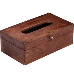 Modern Wooden Tissue <b>Box</b> Holder with Geometric Laser Cut Design Handmade for Home Office Decor - Product Image 3