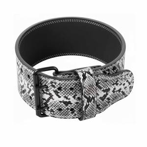 Cinturón de Cuero de Piel de Serpiente Gris Ajustable para Levantamiento de Pesas y Powerlifting, 10-13 mm de Grosor, Protección Avanzada para Fisicoculturismo y Fitness - Product Image 2