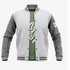 Chaqueta Varsity Unisex Personalizada de Invierno con Cuello Alto y Mangas en Contraste, Chaqueta de Béisbol Universitaria con Broches, Ropa Urbana Personalizada, OEM ODM al por Mayor - Product Image 1