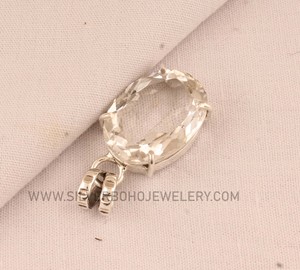 Vintage Natural <b>Crystal</b> Quartz 925 Sterling Silver Wholesale Oval Cut Clear Quartz Gemstone Pendant Handmade Silver <b>Jewelry</b> for - Product Image 4
