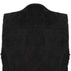 Zipro Industries Premium Quality Leather <b>Vests</b> In 2026 Men's <b>Black</b> Velour Biker <b>Vest</b> V-Neck Zipper Pockets Winter Outer Wear - Product Image 4
