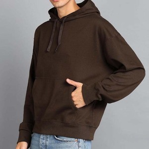 Sweat-shirt à capuche surdimensionné pour homme, couleur unie, en molleton de coton, pull décontracté, vêtements d'automne - Product Image 6