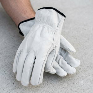 High Quality Heavy Duty Reflective Safety Working <b>Gloves</b> Goat Grain Leather Smooth Heat Resistance Latex-Free General Purpose - Product Image 4