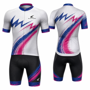 Kit de cyclisme pour homme personnalisé, extensible dans quatre directions, respirant, léger, en spandex/polyester, imprimé numérique, manches courtes - Product Image 1