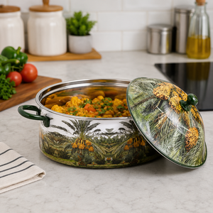 Olla térmica de acero inoxidable de primera calidad Marvel Handicrafts con estampado floral, para mantener la comida caliente, duradera. - Product Image 3