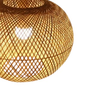 Chic Retro Style Natural Bamboo Lampshade Woven Pendant Light Fixture Farmhouse Hanging Ceiling Chandelier <b>Lamp</b> <b>Kitchen</b> - Product Image 4