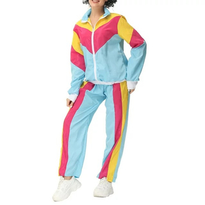 Women Color Blocking Tracksuit Full Zip Sporty <b>Jogging</b> <b>Suit</b> With Side Pockets Spring Wear - Product Image 1