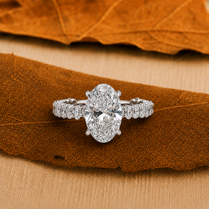 Luxury 3 Carat Oval Cut Lab Grown Diamond Engagement <b>Ring</b> 14K 10K Gold <b>Wedding</b> <b>Ring</b> Womens Bridal Jewelry Gift For Her - Product Image 1
