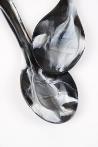 Decorative serving spoons in a set of <b>2</b>, <b>black</b> and <b>white</b> marbled - Product Image 6