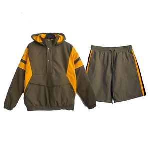 Men's Size <b>Vintage</b> Casual Spring Fitness <b>Windbreaker</b> Short Sets Breathable Satin Fabric for Outdoor Use Track Suit - Product Image 6