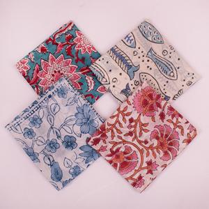 Pañuelo de Algodón Orgánico, Estilo Vintage, Diseño Floral Multicolor, Tejido, Hecho en India, Ecológico - Product Image 5