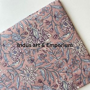 ผ้าคอตตอนแคมบริกพิมพ์ลายบล็อก 60x60 ซม. ผ้าพิมพ์ลายแบบดั้งเดิมจากเมืองชัยปุระ - Product Image 4