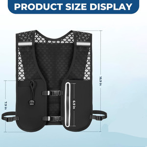 Gilet d'hydratation avec dos en maille, bretelles réglables, construction en nylon durable pour la randonnée et les activités de plein air - Product Image 3