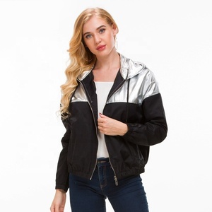 Blouson d'hiver en satin pour femme, deux tons, avec fermeture éclair, Logo personnalisé imprimé, nouveau Design, vente en gros, - Product Image 2