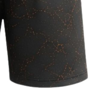 Shorts d'entraînement athlétiques imprimé marbre noir charbon et orange avec taille élastique, légers, pour le sport, la gym et la performance - Product Image 4