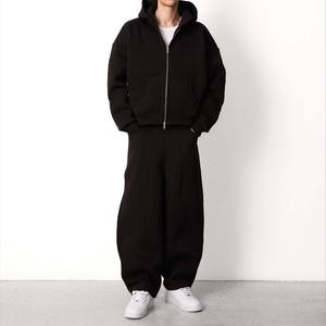 Men Baggy Hoodie and Pants Set Soft Fleece <b>Tracksuit</b> Two Piece Sweatwear Casual Streetwear <b>Gym</b> Outfit - Product Image 5