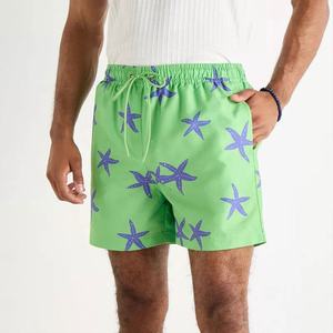 Shorts de bain pour hommes respirants et écologiques de qualité supérieure, personnalisables avec impression numérique sur le devant, en tissu polyester extensible, grandes tailles, vente en gros - Product Image 3