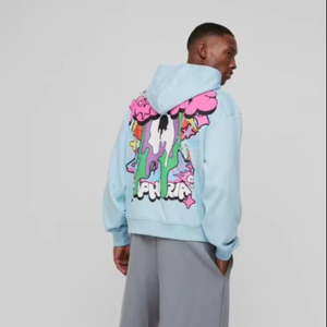 Sudadera con Capucha Estampada Puff de Estilo Urbano para Hombre, Vintage, de Otoño, de Corte Holgado y Oversize, Personalizada, de Alto Gramaje 500gsm - Product Image 1