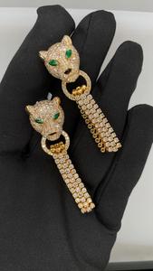 Animal Inspired 9-10ct CVD Lab Grown Diamond <b>Dangle</b> <b>Earrings</b> in 925 Sterling <b>Silver</b> VVS-VS Clarity Lab Grown Diamond Jewelry - Product Image 2