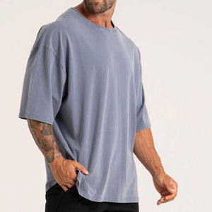 Camiseta de manga corta para hombre, de color sólido, con bloques de color, cuello redondo, informal, tejida, 100% algodón, corte regular. - Product Image 2