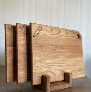 Tabla de cortar de buena calidad de madera de acacia, olivo y bambú con asa, procedente de la India. - Product Image 5