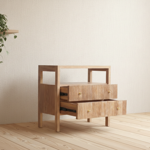 Mesa de Noche Contemporánea de Madera de Alta Calidad con Dos Cajones para el Hogar, Hotel, Sala de Estar, Dormitorio, Uso en Almacenes - Product Image 5