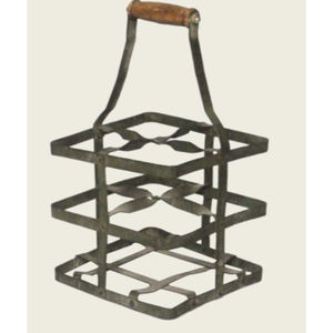 Estante para Vino de Estilo Rústico, de Madera y Metal Galvanizado, para 11 Botellas, con Asa, en Oferta - Product Image 6