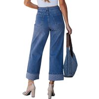 Culottes d'été respirantes en coton pur tissé, taille haute, coupe large, ourlet plié personnalisé, pour femme