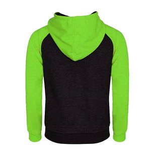 Unisex Black Green Raglan Sleeve Hooded Zipper Sweatshirt Regular Fit Casual Autumn Fleece 100% Cotton Anti-Wrinkle 370g Printed - Product Image 3