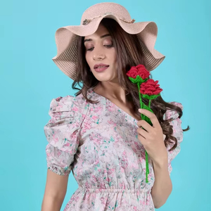 Vestido Midi Elegante de Algodón con Encaje para Mujer al por Mayor, Diseño Personalizado con Logotipo, Proveedor de Camisones, Dobladillo Acampanado, Tela Georgette, Cintura Natural - Product Image 1