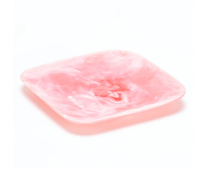 Bandeja Decorativa Rectangular de Resina Moderna y Lujosa, Plato para Servir Frutas de Color Rosa para Mesa de Comedor de Boda - Product Image 1