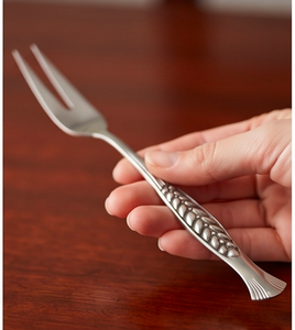 Contemporary Designer Fork With Artistic Handle In Silver Finishing Great For Table Decor Events And <b>Gift</b> <b>Hampers</b> - Product Image 1