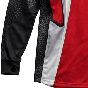 Racing Style Paintball Jersey Red Black Hexagon Pattern Sublimation Motocross Team Wear Breathable Mesh with <b>Thumb</b> Hole <b>Cuffs</b> - Product Image 4