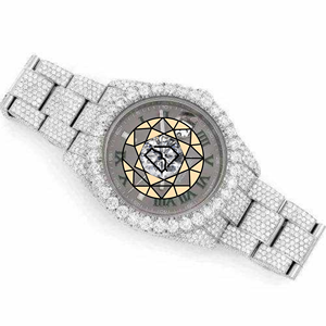 Reloj de Cuarzo de Acero Inoxidable con Incrustaciones de Diamantes, Edición Limitada de Lujo, Unisex, 40 mm, Cristal de Zafiro, Números Romanos, Analógico - Product Image 3