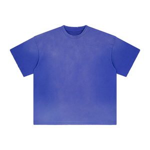T-shirt léger et fin à manches courtes pour homme, délavé à l'acide, avec impression de logo personnalisé, vente en gros, motif uni, logo personnalisé, style vintage - Product Image 6