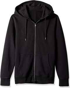 แขนยาวสีดำ Hoodies ขนแกะซิป Hoodies 100% ฝ้าย Hoodies - Product Image 2