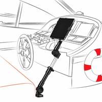 Support de fixation robuste pour siège de voiture, en aluminium, pour ordinateur portable, tablette, iPad, appareil photo, télescopique, à dégagement rapide, 3 kg