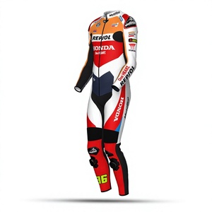 Joan Mir Repsol Custom CBR Traje de moto Grado superior Cuero genuino 1Pc Mono Pista/Montar Cuero de vaca/Canguro MotoCP Traje CE - Product Image 2