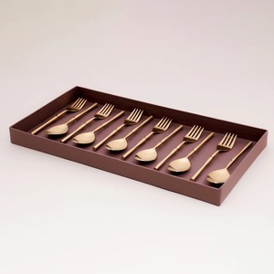 Juego de Cubiertos Dorado Mate, Diseño Minimalista, Apto para Lavavajillas, Cubiertos para Boda, Tenedores y Cucharas de Metal con Mango Trenzado - Product Image 5