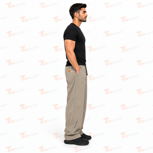 <b>Mens</b> <b>White</b> Lightweight Quick Dry Sporty Nylon Track Pants Color Block Side Stripe Elastic Drawstring Windbreaker <b>Trouser</b> - Product Image 5